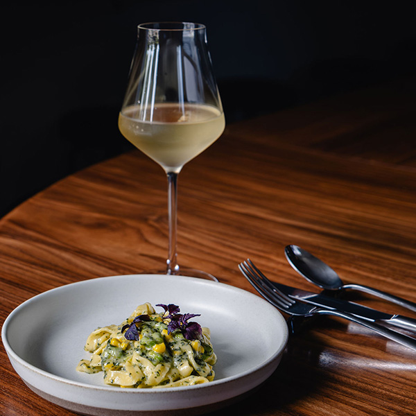 wine and pasta